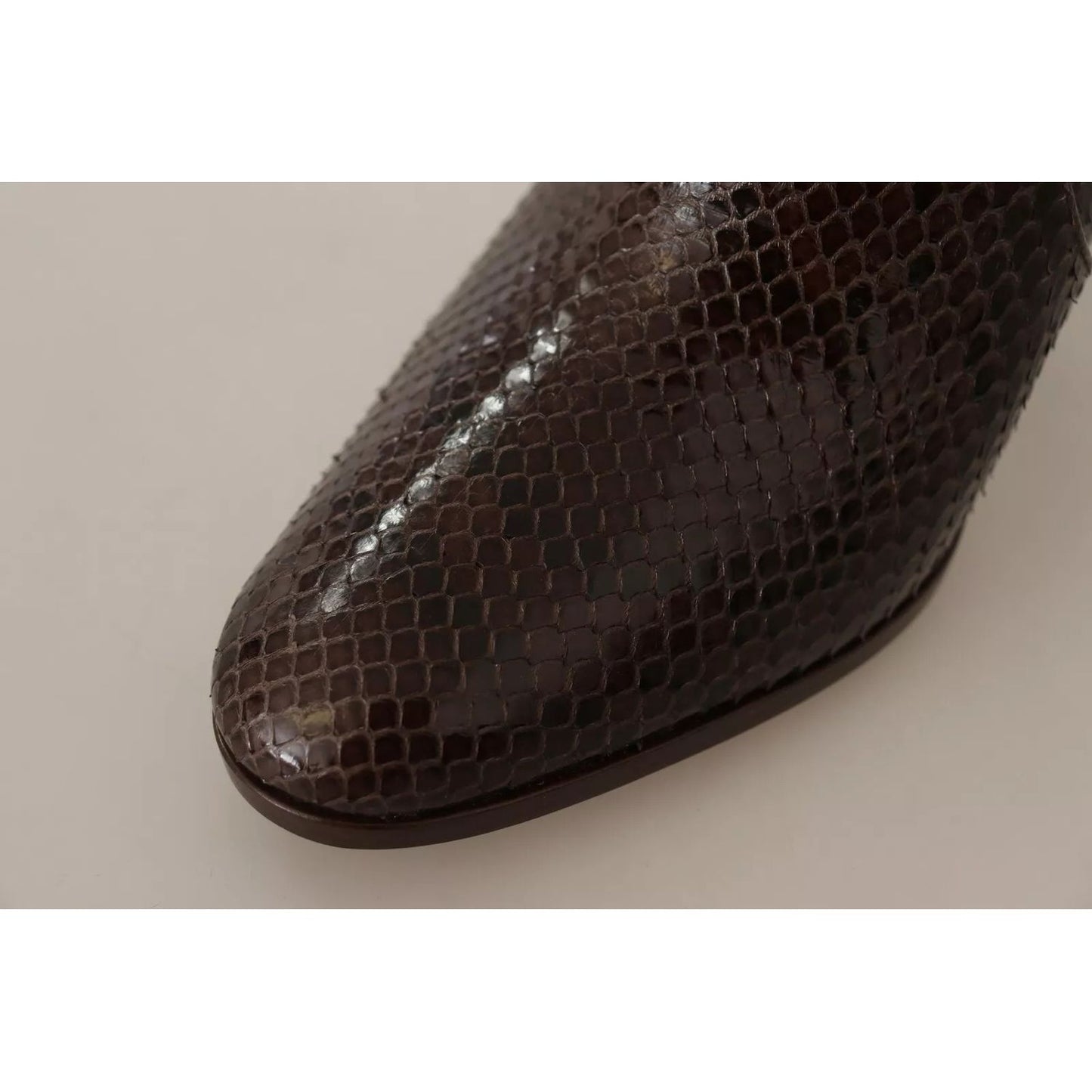 Dolce & Gabbana Brown Exotic Leather Heels High Boots Shoes