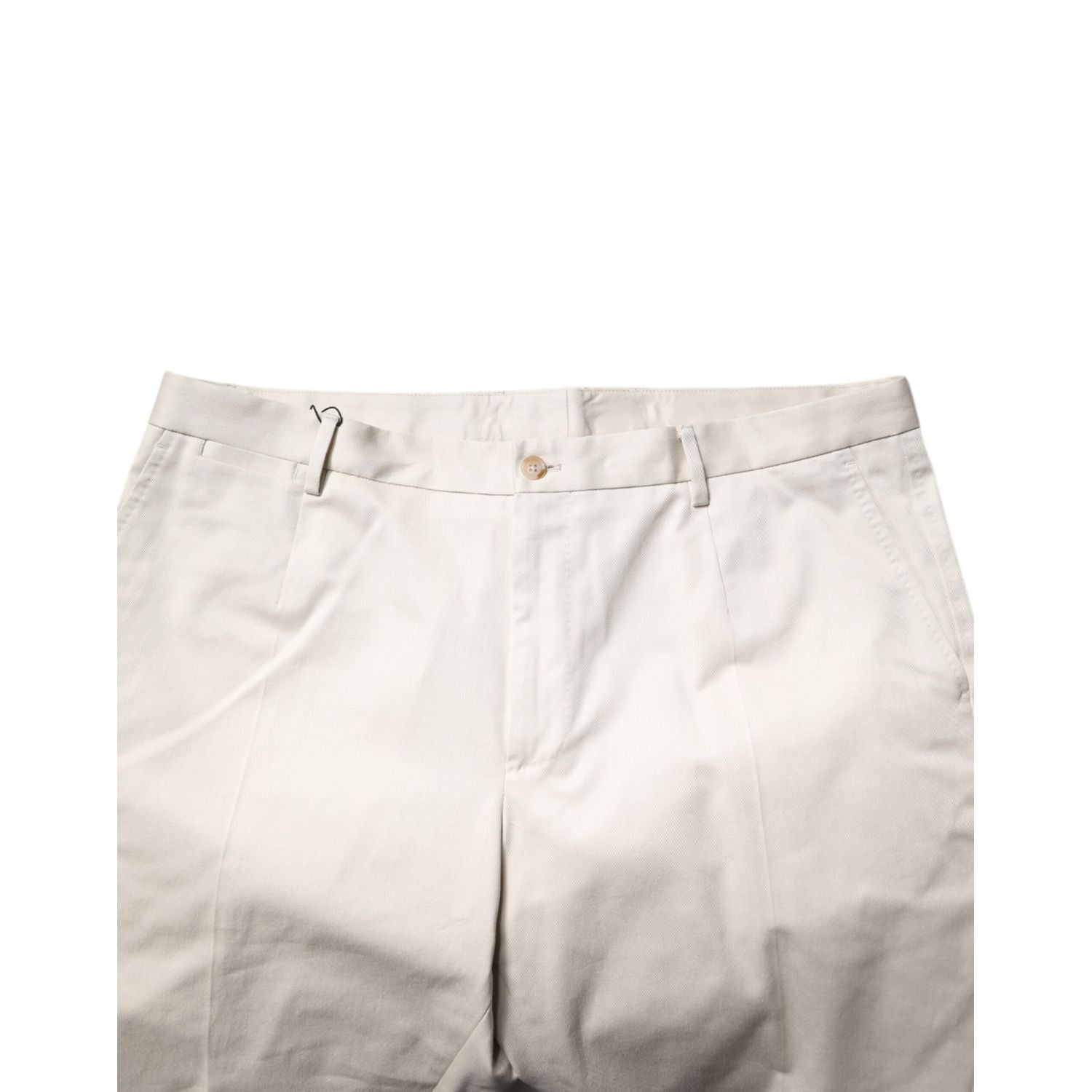 Dolce & Gabbana Beige Cotton Stretch Mid Waist Bermuda Shorts