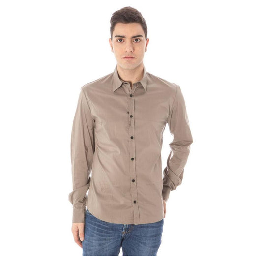 Costume National Green Cotton Men Shirt Costume National Rosy Brown