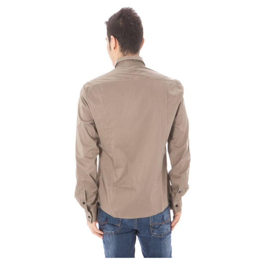 Costume National Green Cotton Men Shirt Costume National Rosy Brown