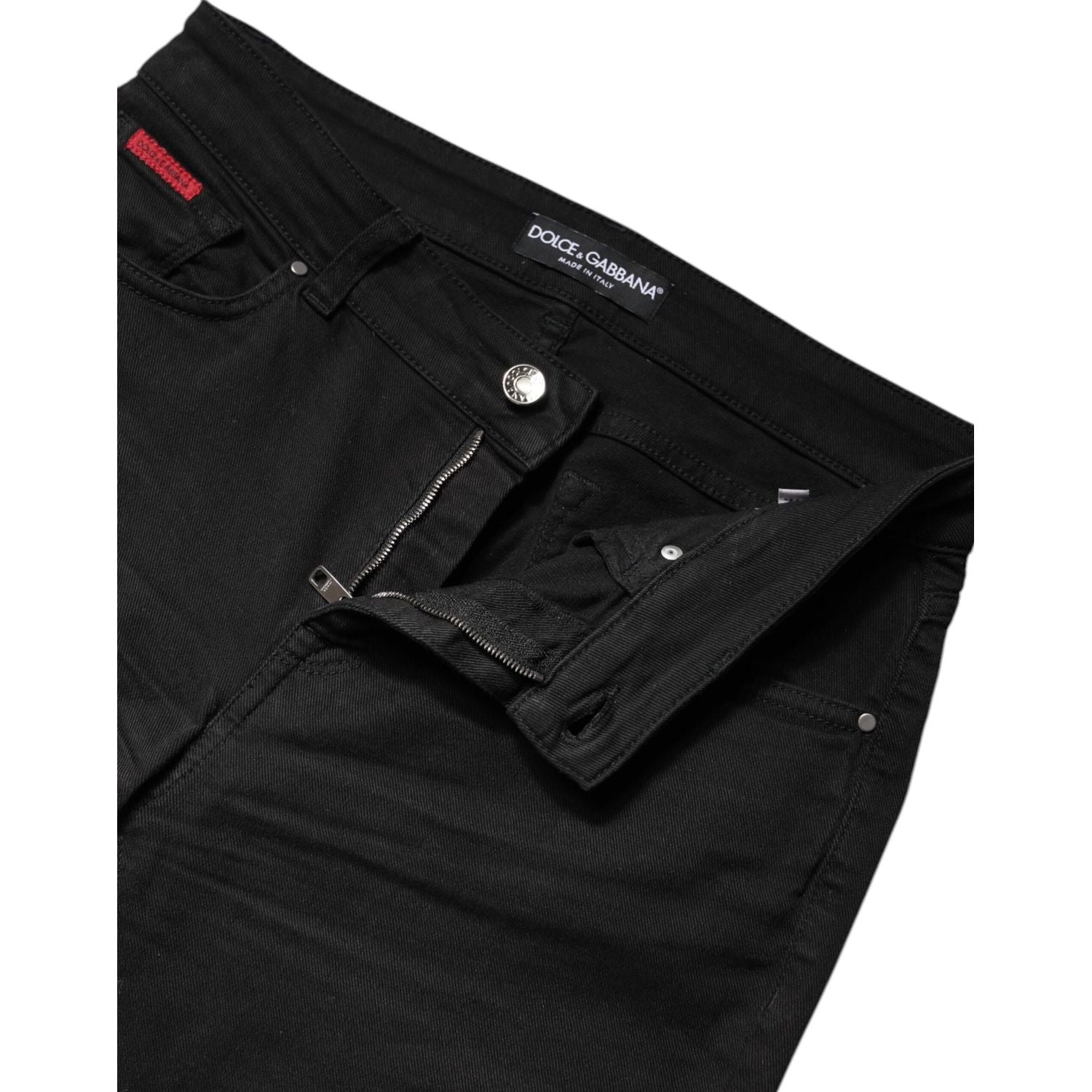Dolce & Gabbana Black Cotton High Waist Skinny Denim Jeans