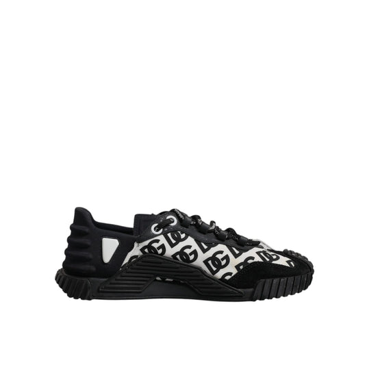 Dolce & Gabbana Black Logo Lace Up Low Top NS1 Sneakers Shoes