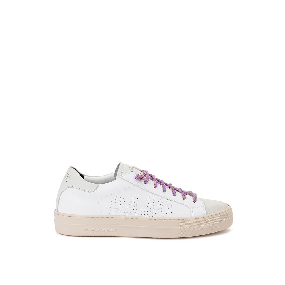 P448 White Leather Athletic Sneakers P448