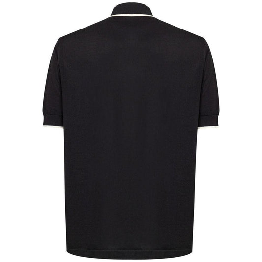 Dolce & Gabbana Black Silk Polo Shirt