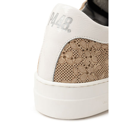 P448 Beige Leather Athletic Sneakers P448