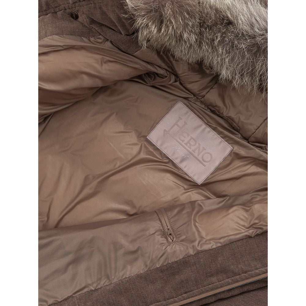 Herno Brown Cotton Bomber Herno