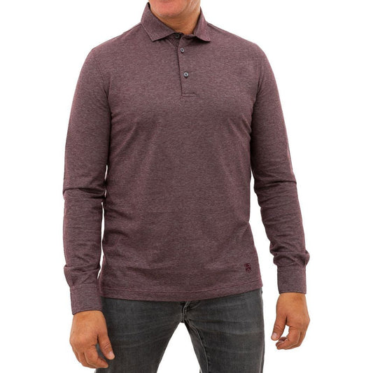 Corneliani Purple Cotton Polo Shirt Corneliani Dark Olive Green