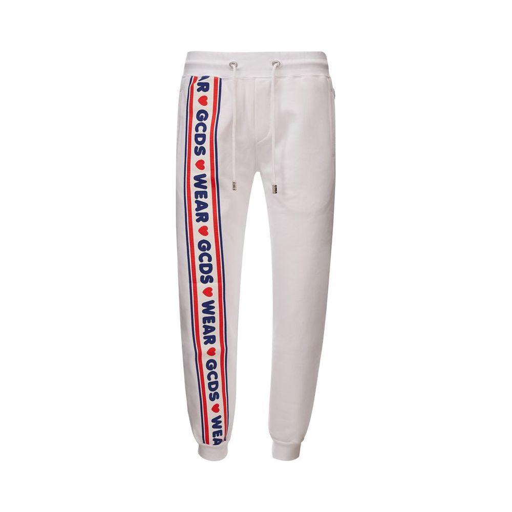 GCDS White Cotton Athletic Pants