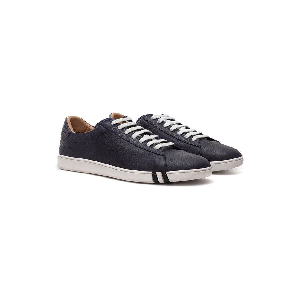 Bally Blue Leather Low Top Sneakers Bally