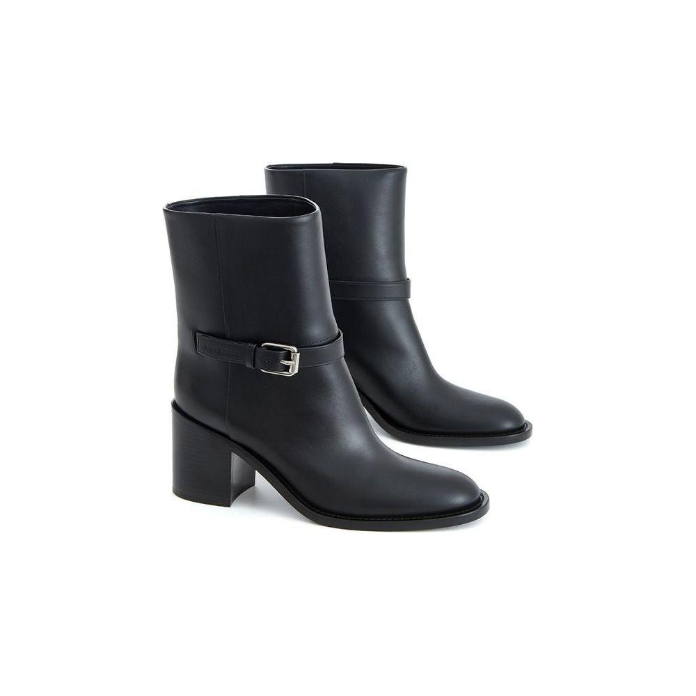 Burberry Black Leather Ankle Boots Burberry
