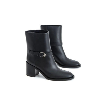 Burberry Black Leather Ankle Boots Burberry