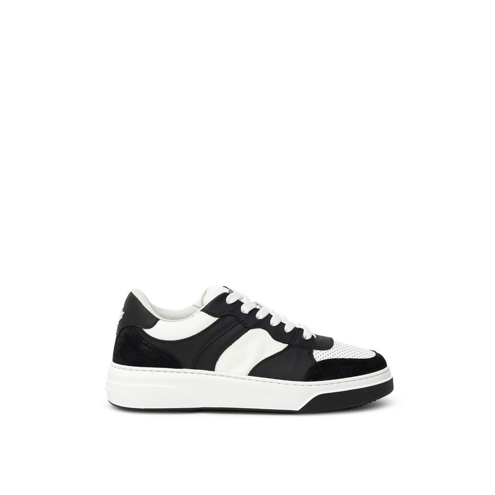 Dsquared² Black And White Leather Athletic Sneakers Dsquared²