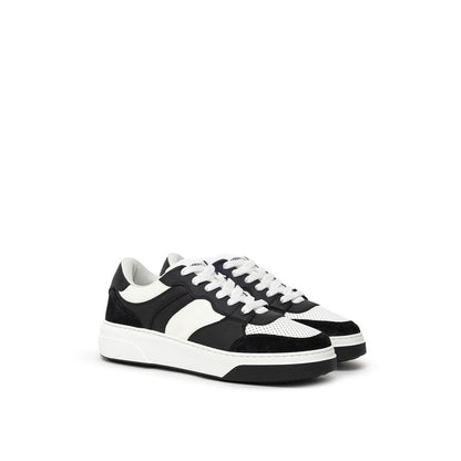 Dsquared² Black And White Leather Athletic Sneakers Dsquared²