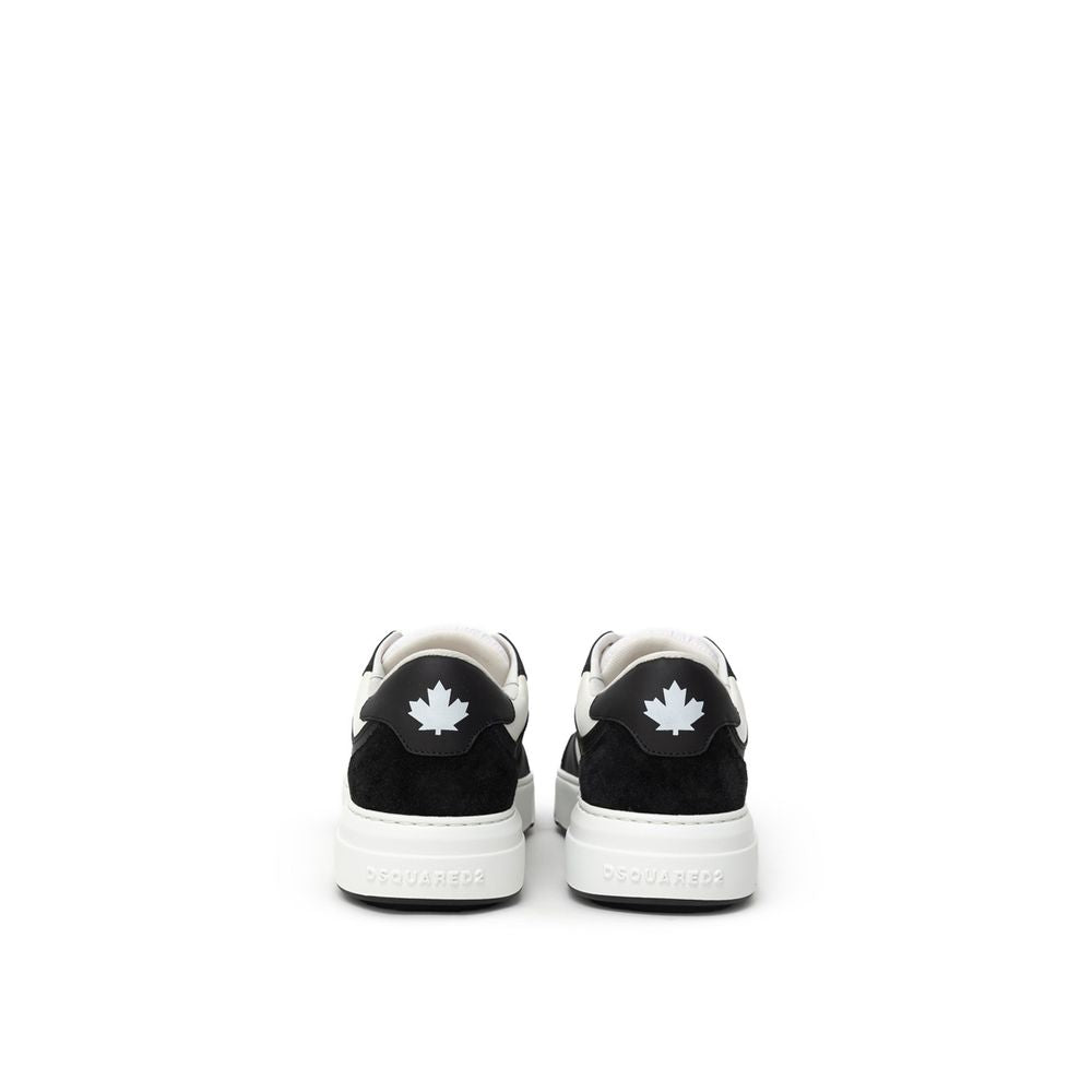 Dsquared² Black And White Leather Athletic Sneakers Dsquared²