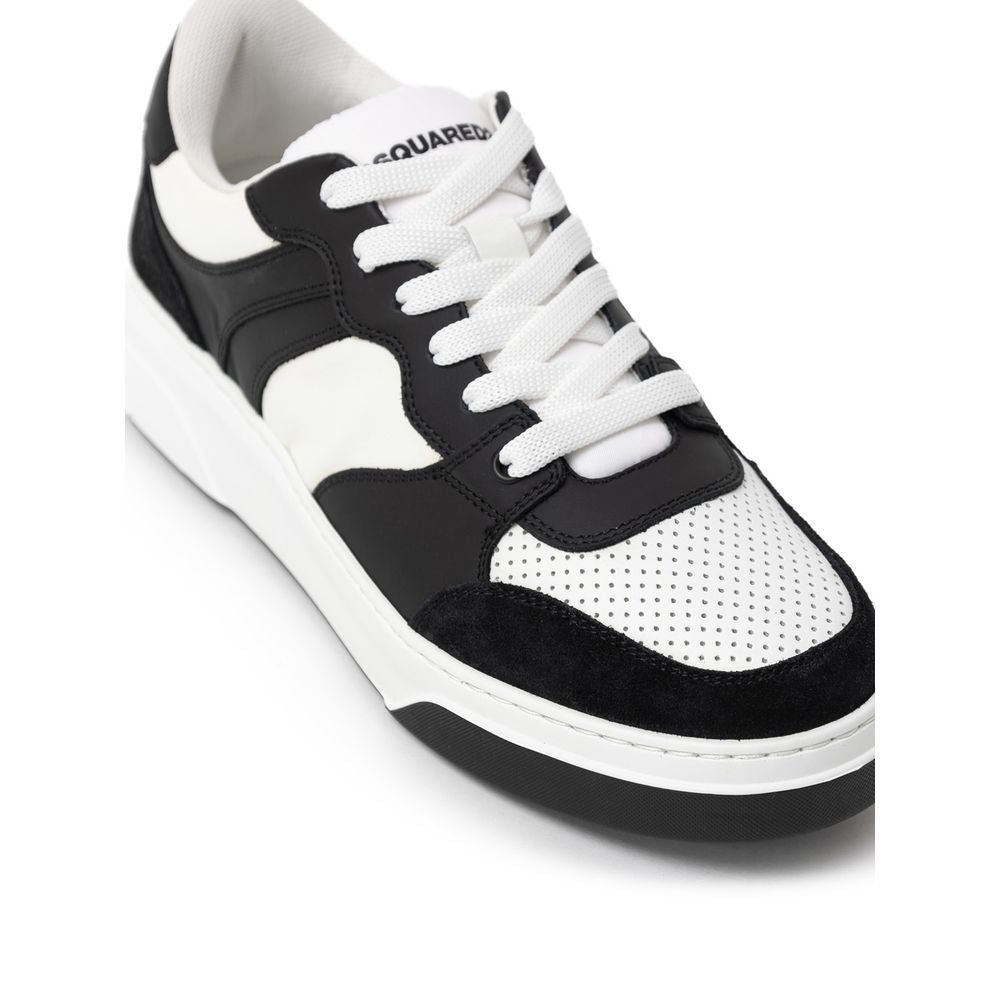 Dsquared² Black And White Leather Athletic Sneakers Dsquared²