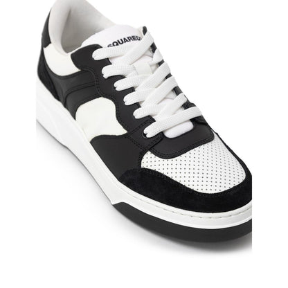 Dsquared² Black And White Leather Athletic Sneakers Dsquared²
