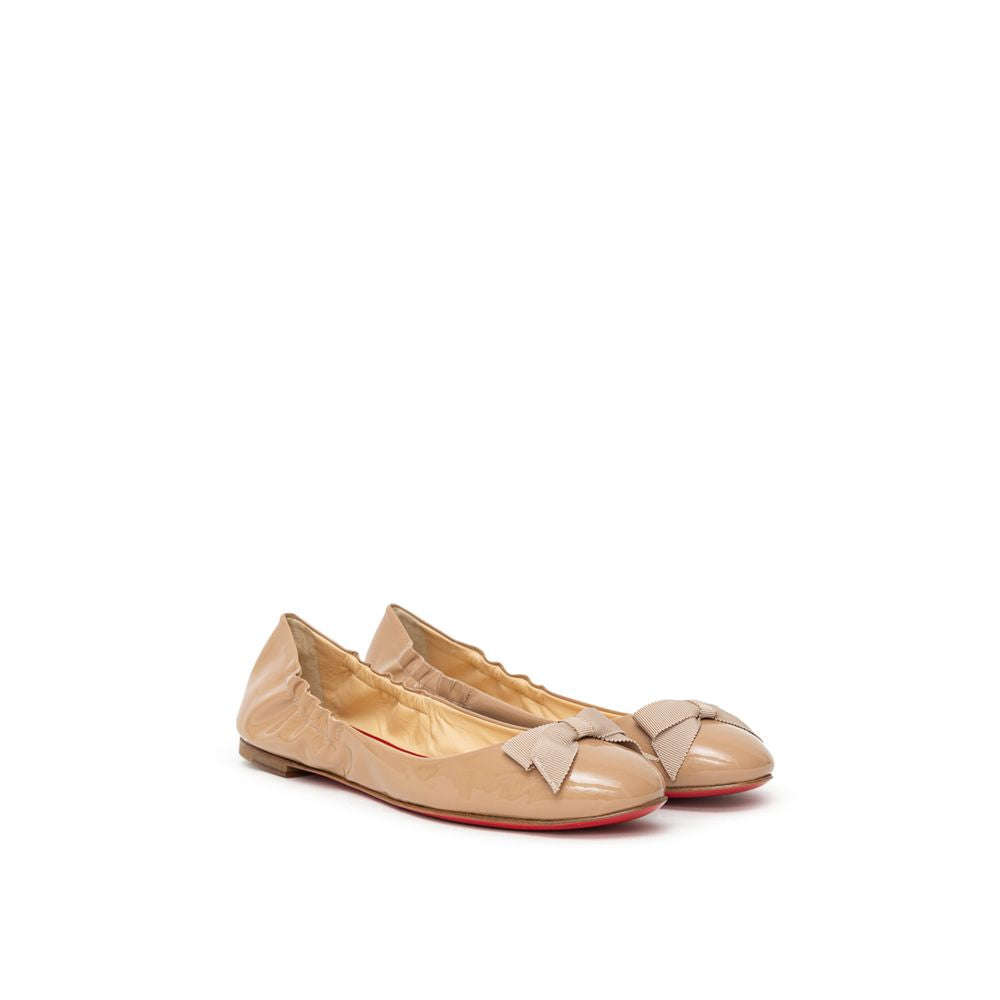 Christian Louboutin Beige Patent Leather Ballet Flats Christian Louboutin