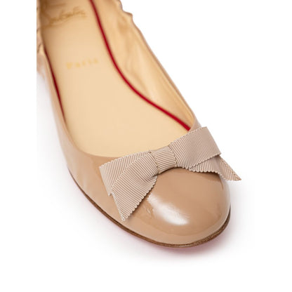 Christian Louboutin Beige Patent Leather Ballet Flats Christian Louboutin