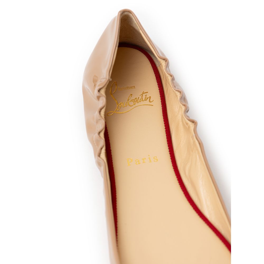 Christian Louboutin Beige Patent Leather Ballet Flats Christian Louboutin