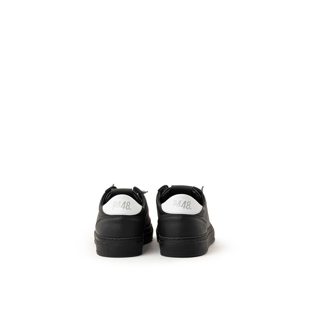 P448 Black Leather Athletic Sneakers