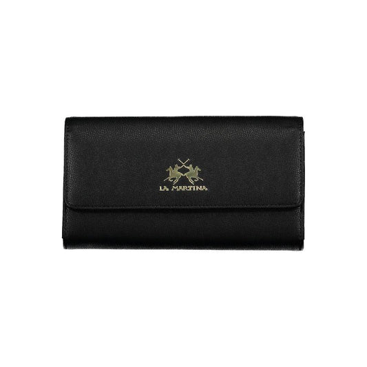 La Martina Black Polyethylene Women Wallet La Martina Black