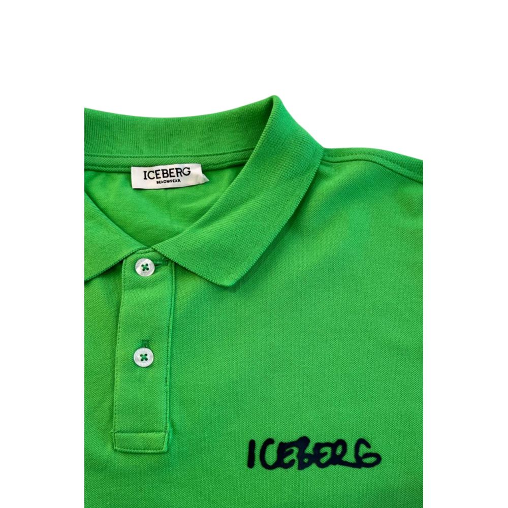 Iceberg Green Cotton Men Polo Shirt Iceberg