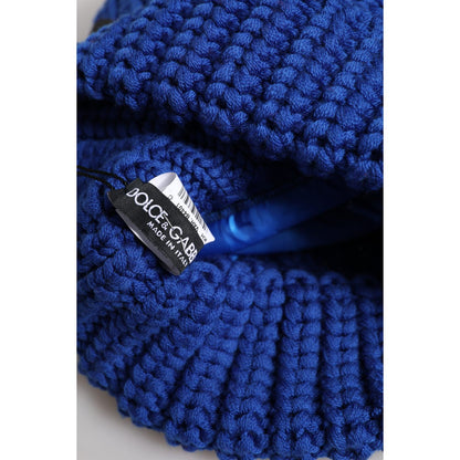 Dolce & Gabbana Blue Wool Knitted Winter Beanie Hat