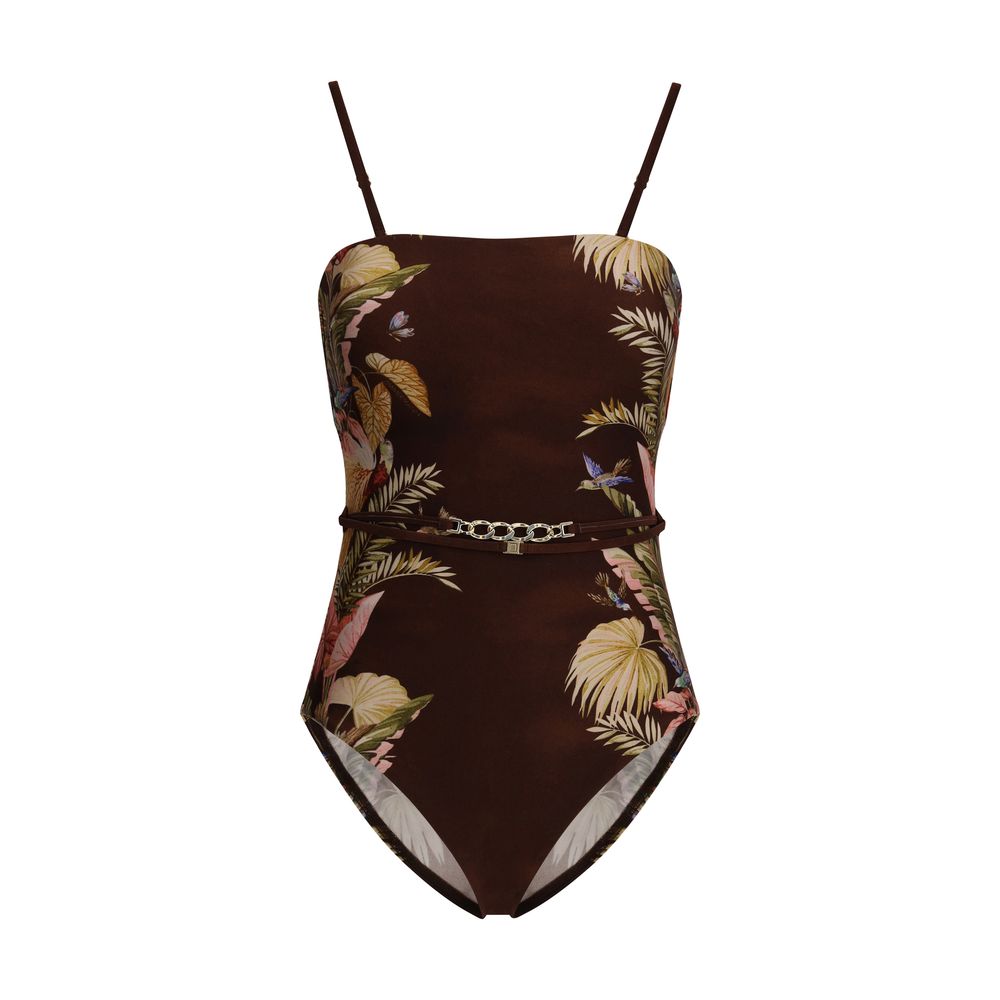 Zimmermann Brown Polyamide One-Piece Swimsuit