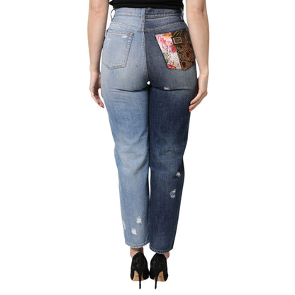 Dolce & Gabbana Multicolor Patchwork High Waist Denim Jeans