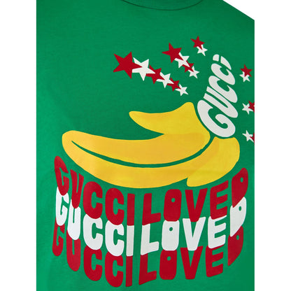 Gucci Green Cotton Logo T-Shirt Gucci