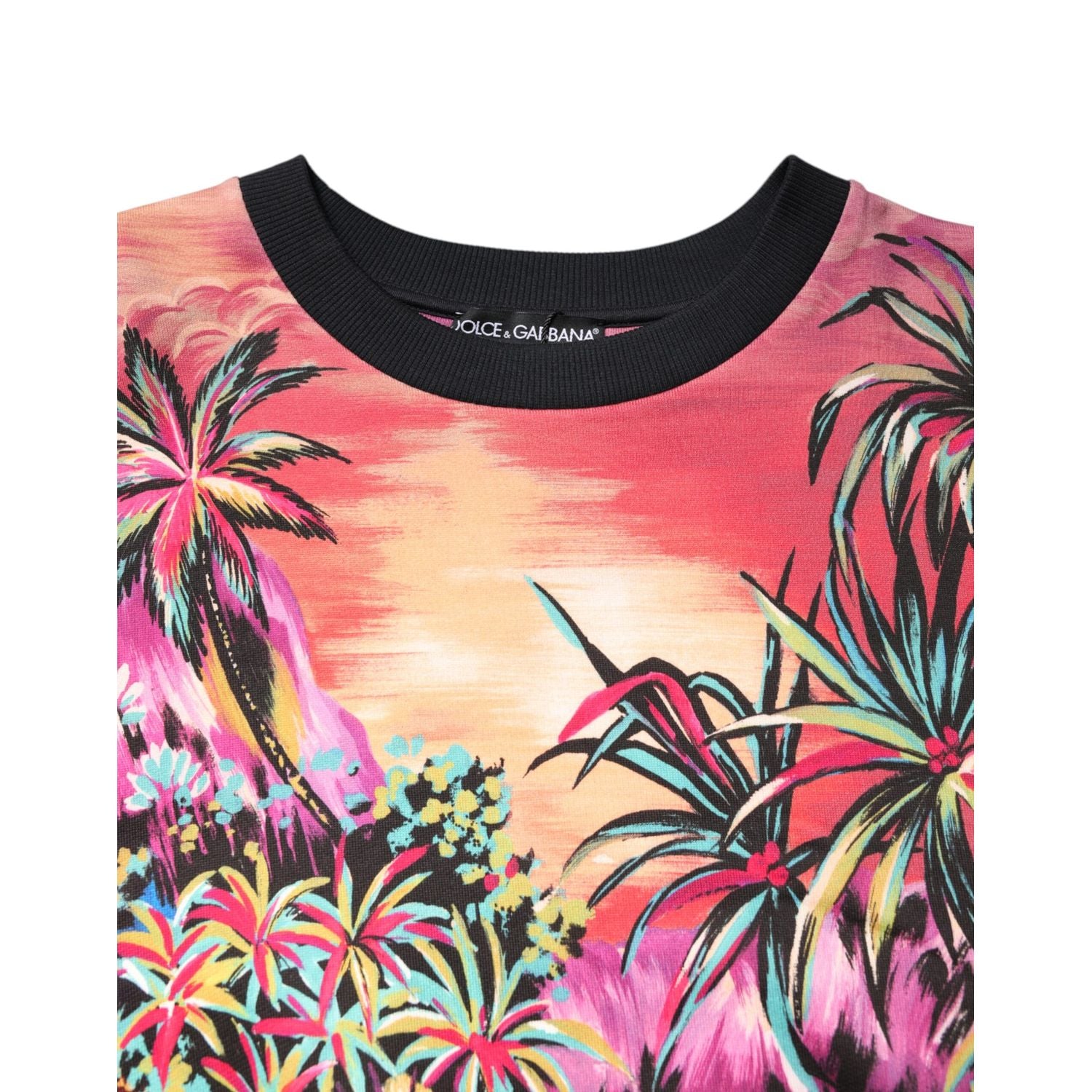 Dolce & Gabbana Multicolor Print Crew Neck Pullover Sweater