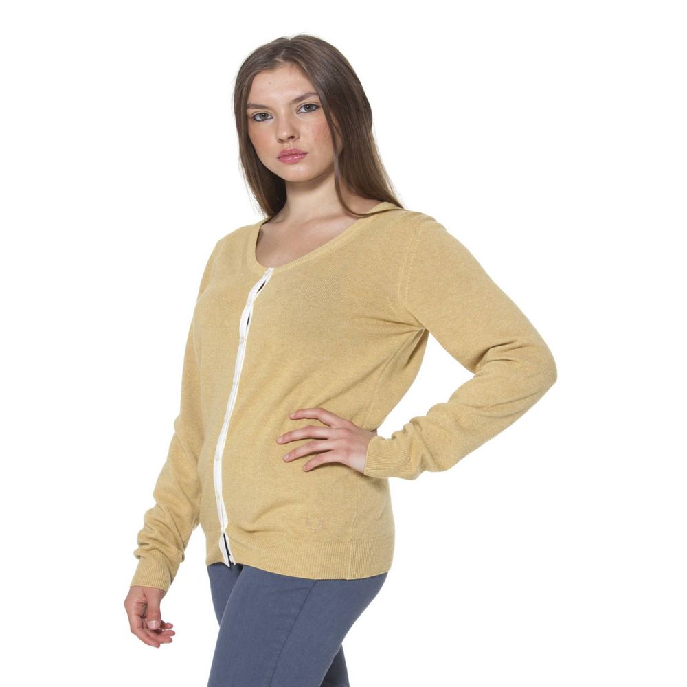 Fred Perry Yellow Wool Women Cardigan