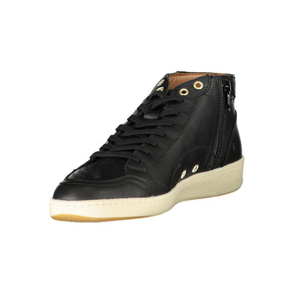 Blauer Black Leather Men Sneaker