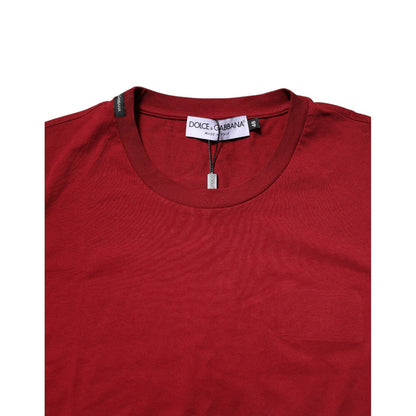 Dolce & Gabbana Red Cotton Short Sleeves Crew Neck T-shirt