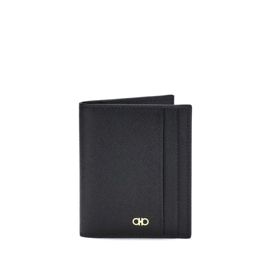 Ferragamo Black Calf Leather Bos Taurus Wallet Ferragamo