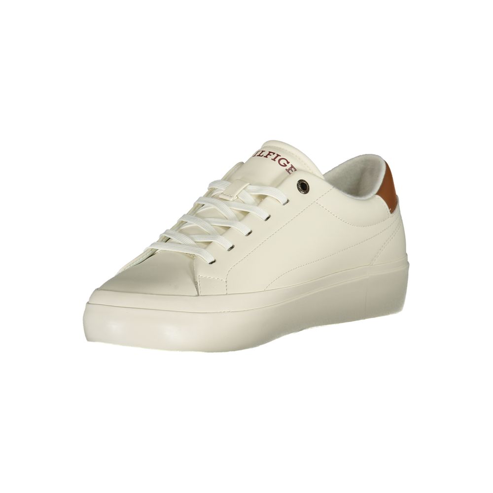 Tommy Hilfiger White Polyurethane Men Sneaker
