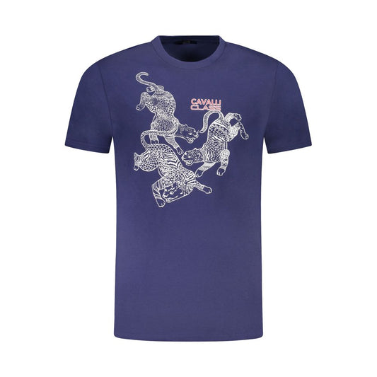 Cavalli Class Blu Cotton Men T-Shirt