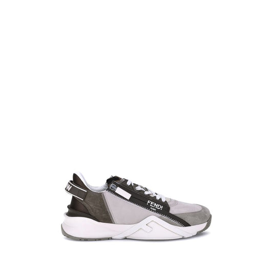 Fendi Beige Calf Leather Bos Taurus Low Top Sneakers