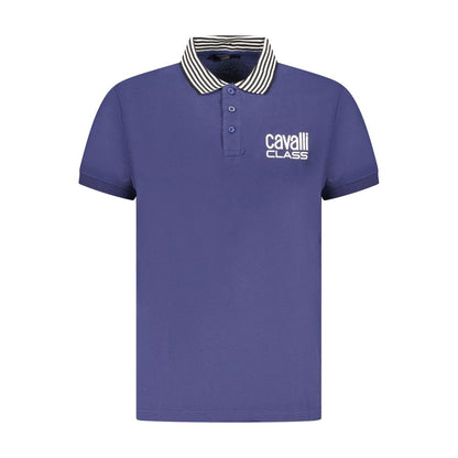 Cavalli Class Blu Cotton Men Polo