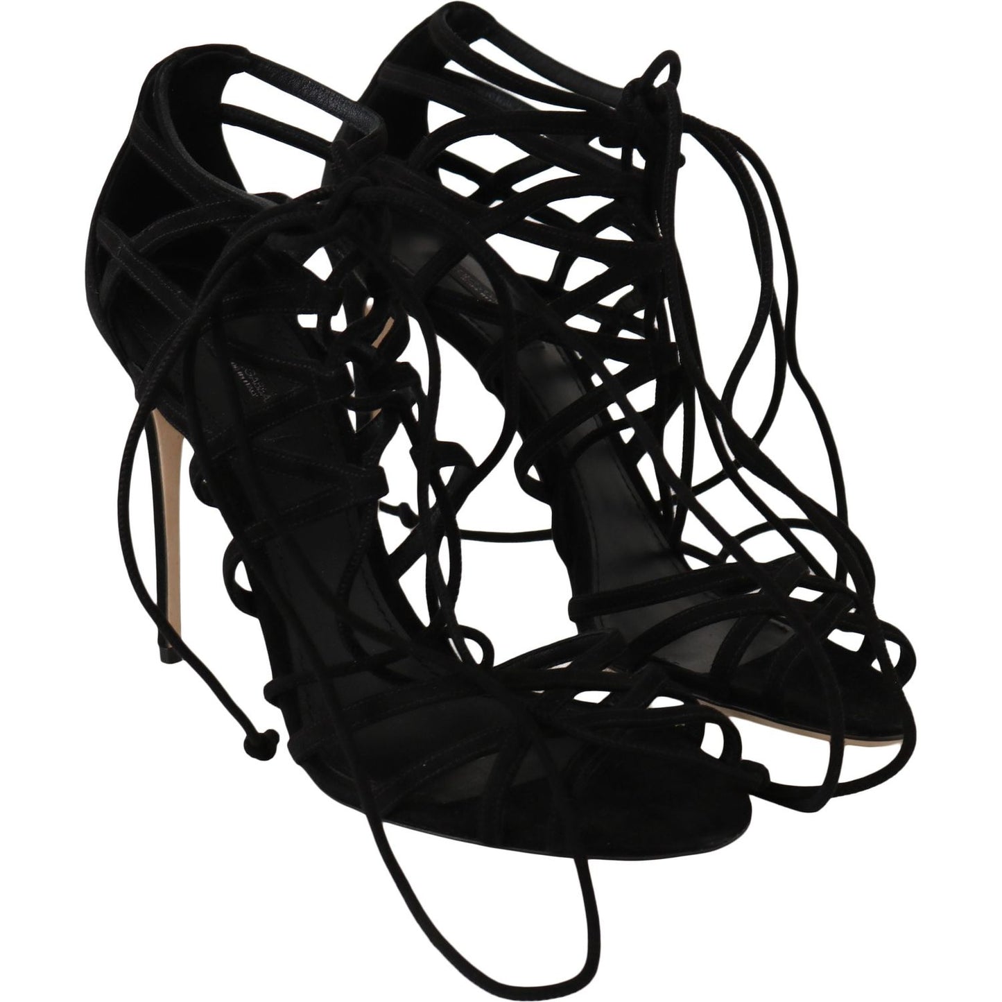 Dolce & Gabbana Elegant Black Suede Gladiator Stilettos Dolce & Gabbana