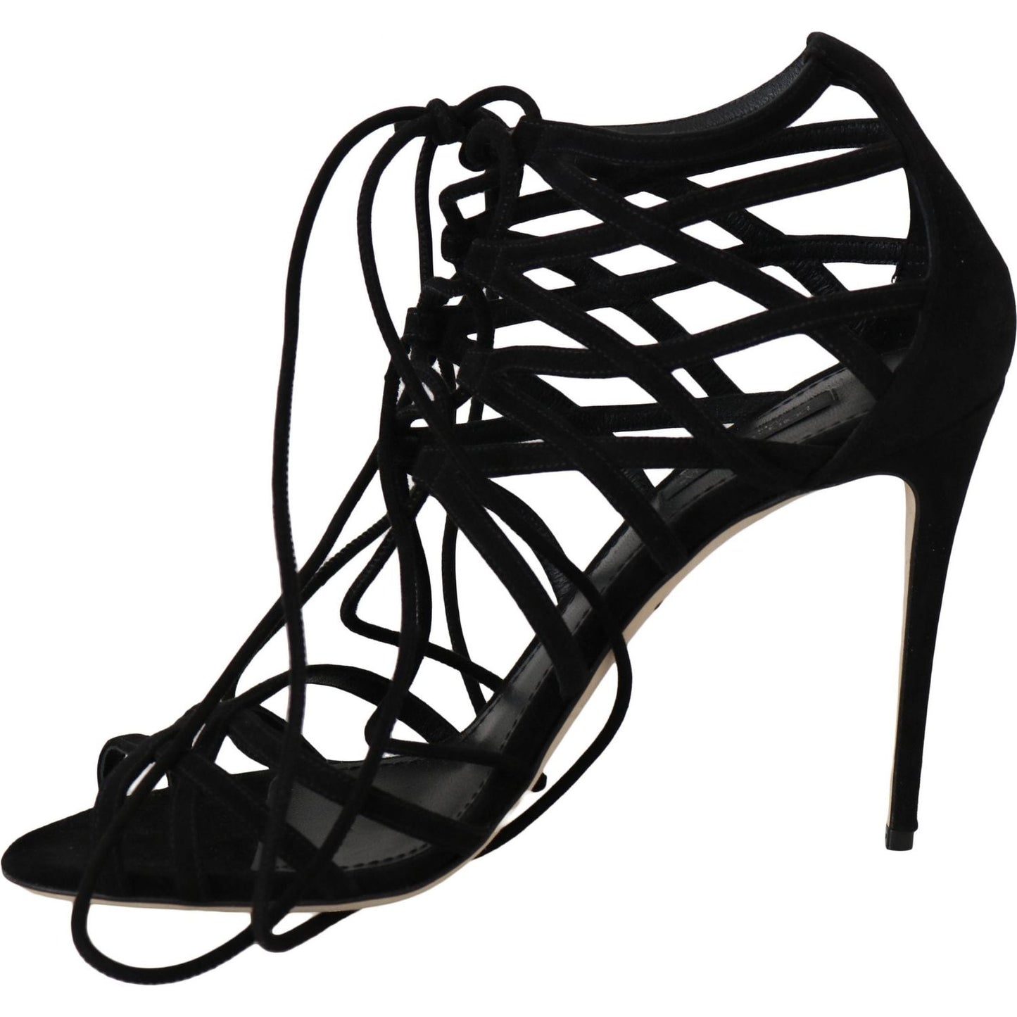 Dolce & Gabbana Elegant Black Suede Gladiator Stilettos Dolce & Gabbana