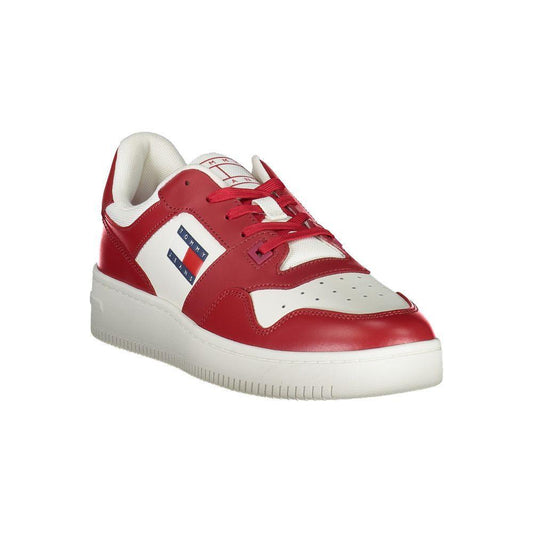 Tommy Hilfiger Pink Leather Men Sneaker 1728,67403481248,EU40/US7,EU41/US8,EU42/US9,EU43/US10,EU44/US11,Men,Men - Shoes,New with tags,Red,Shoes,Sneakers - Men - Shoes,Tommy Hilfiger Tommy Hilfiger TO-28518-EU40/US7