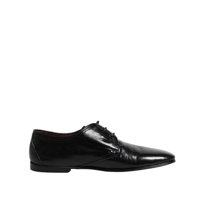 Dolce & Gabbana Black Leather Lace Up Derby Dress Formal Shoes