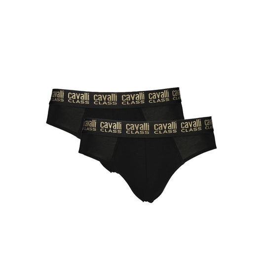 Cavalli Class Black Cotton Briefs Cavalli Class