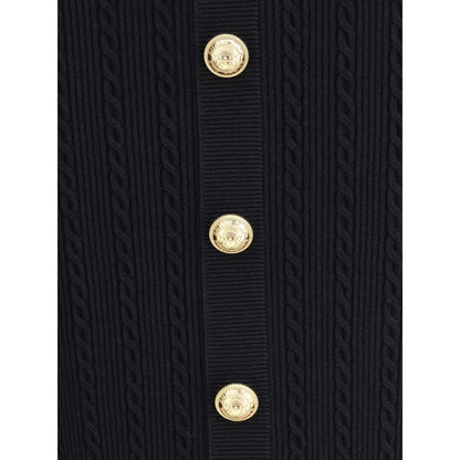 Balmain Gold Viscose Midi Skirt