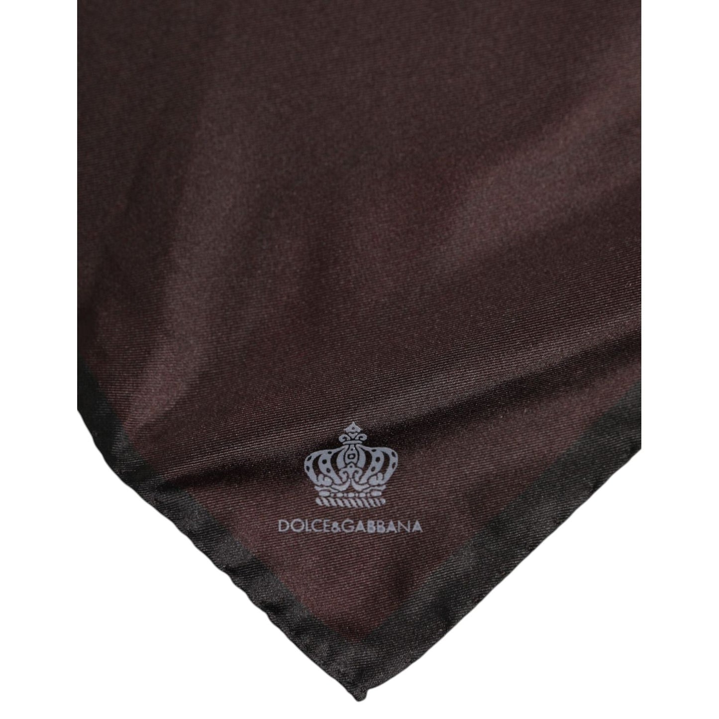 Dolce & Gabbana Brown DG Crown Silk Square Men Foulard Scarf