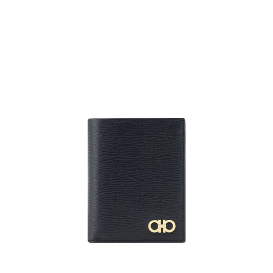 Ferragamo Black Calf Leather Bos Taurus Wallet Ferragamo