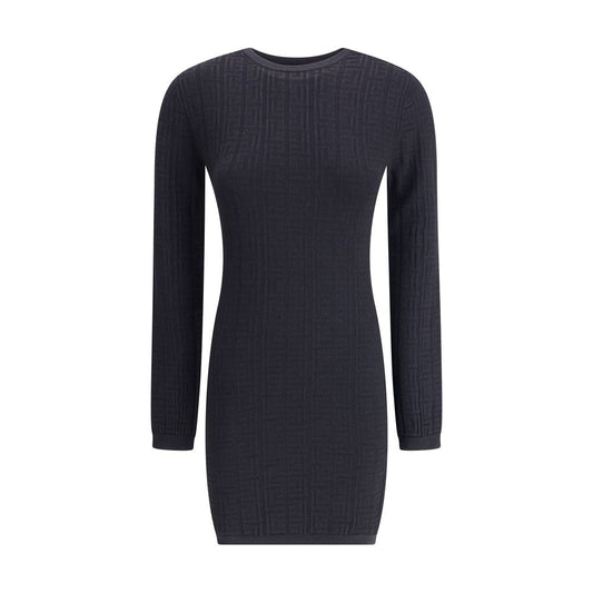 Balmain Black Viscose Casual Dress Balmain