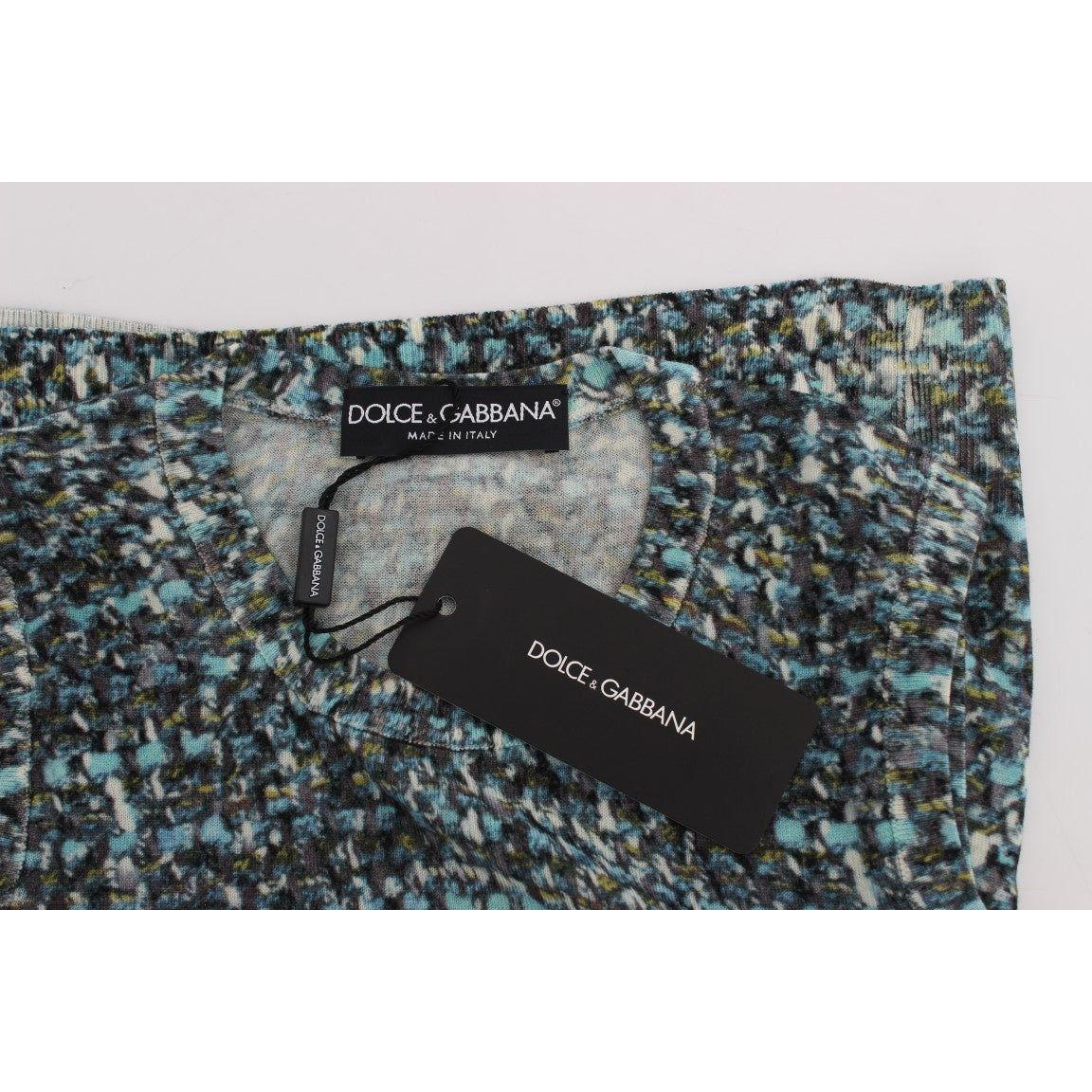 Dolce & Gabbana Blue Wool Sweater Sleeveless Pullover