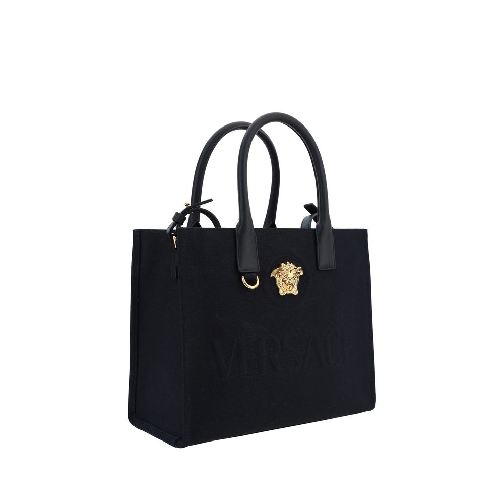 Versace Black Cotton Shoulder Bag